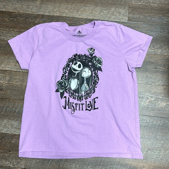 Disney Tops - Disney Nightmare Before Christmas Lavender T-shirt XL VG Jack Skellington&Sally
